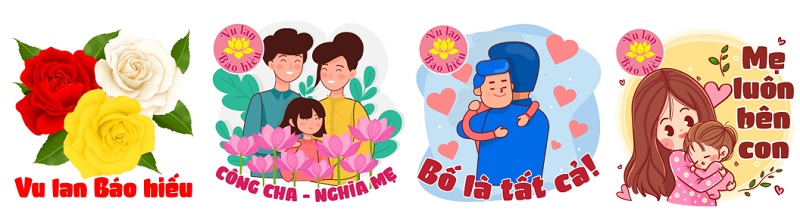 Bo stickers co chu de Vu lan 1